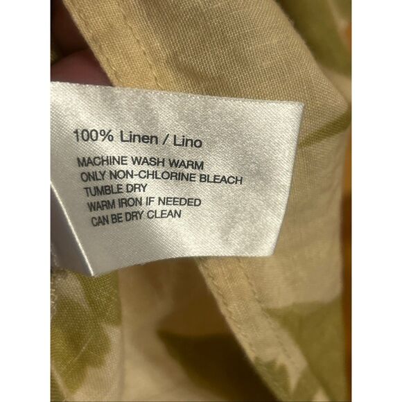 Oscar De La Renta Linen Button Up Shirt Large Tropical (5843) - Picture 5 of 7